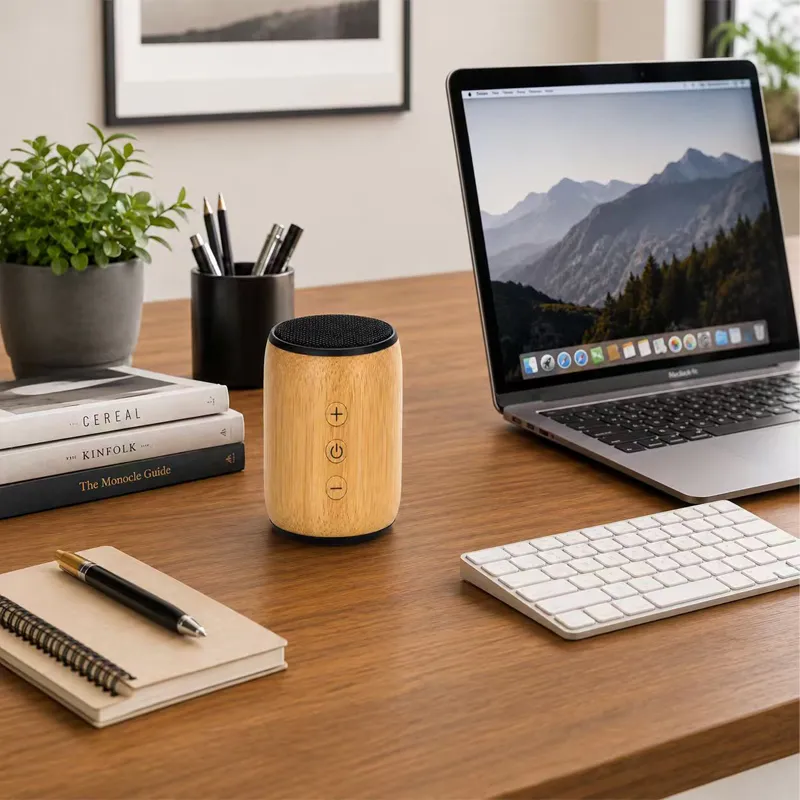 XS-BM01 Eco Friendly Portable Bass Computer Small Mini Stero Gift Wooden Fabric Wireless Bluetooth Speaker