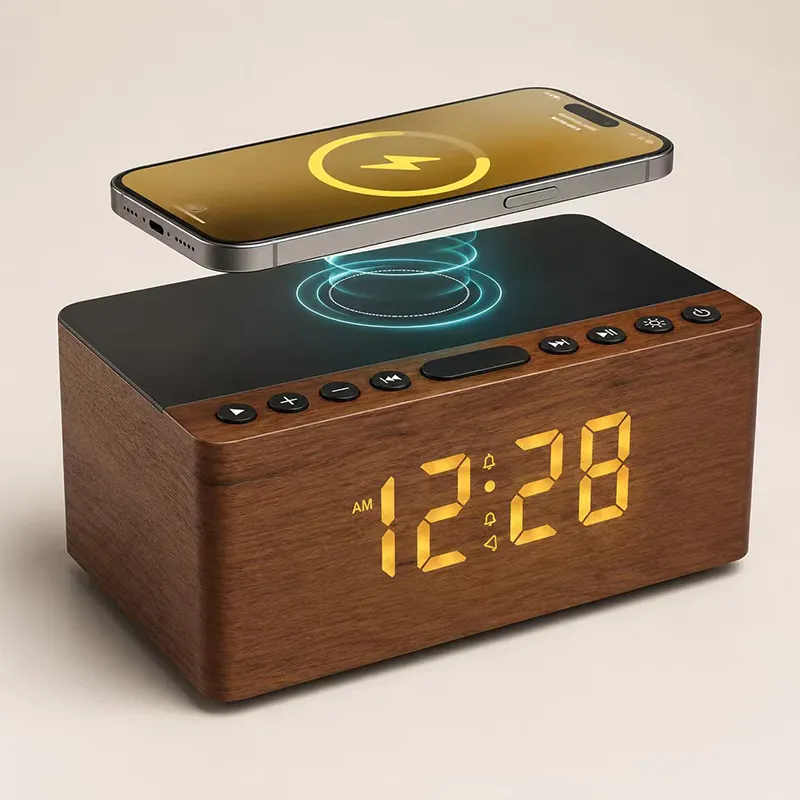 XS-WC01 Multifunctional Wooden Bluetooth Speaker Wireless Charging