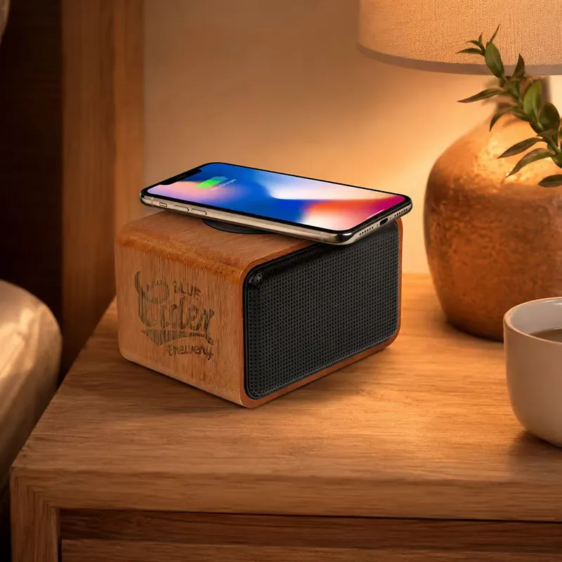 XS-WC02 Wooden Bluetooth Speaker with Wireless Charging Function