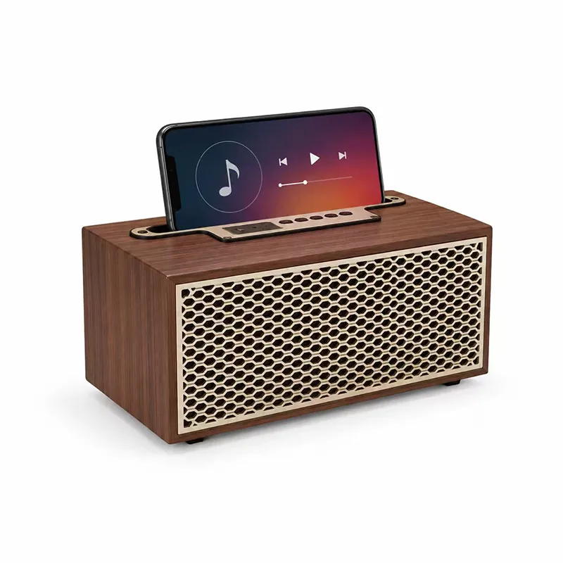 ZTZ005-4 New FM Wireless Wooden V5.0 Speaker