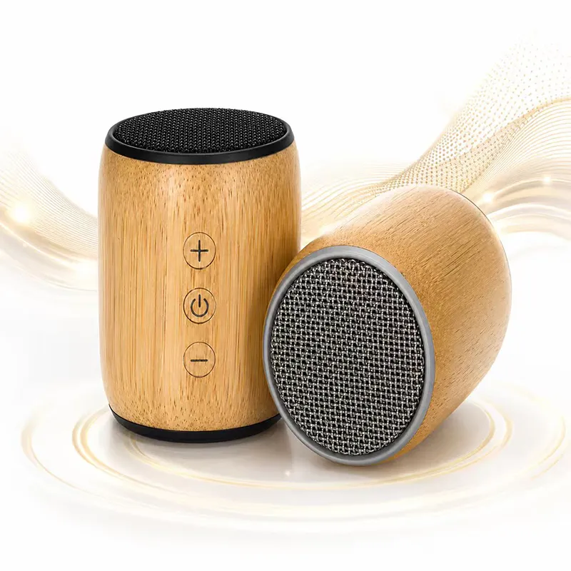 XS-BM01 Eco Friendly Portable Bass Computer Small Mini Stero Gift Wooden Fabric Wireless Bluetooth Speaker