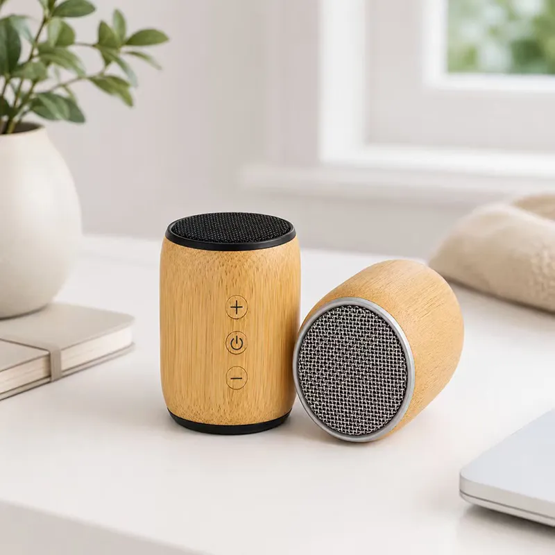 XS-BM01 Eco Friendly Portable Bass Computer Small Mini Stero Gift Wooden Fabric Wireless Bluetooth Speaker