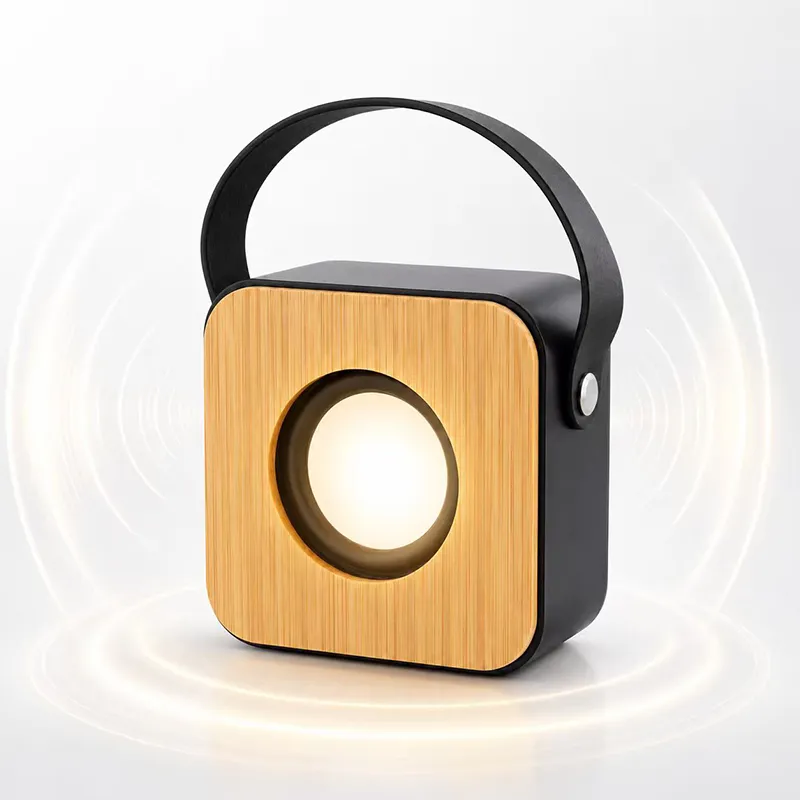 XS-BM05 Super Bass Blue-tooth Gadgets Wireless Portable Mini Speaker Bamboo Square Speaker with PU Strap