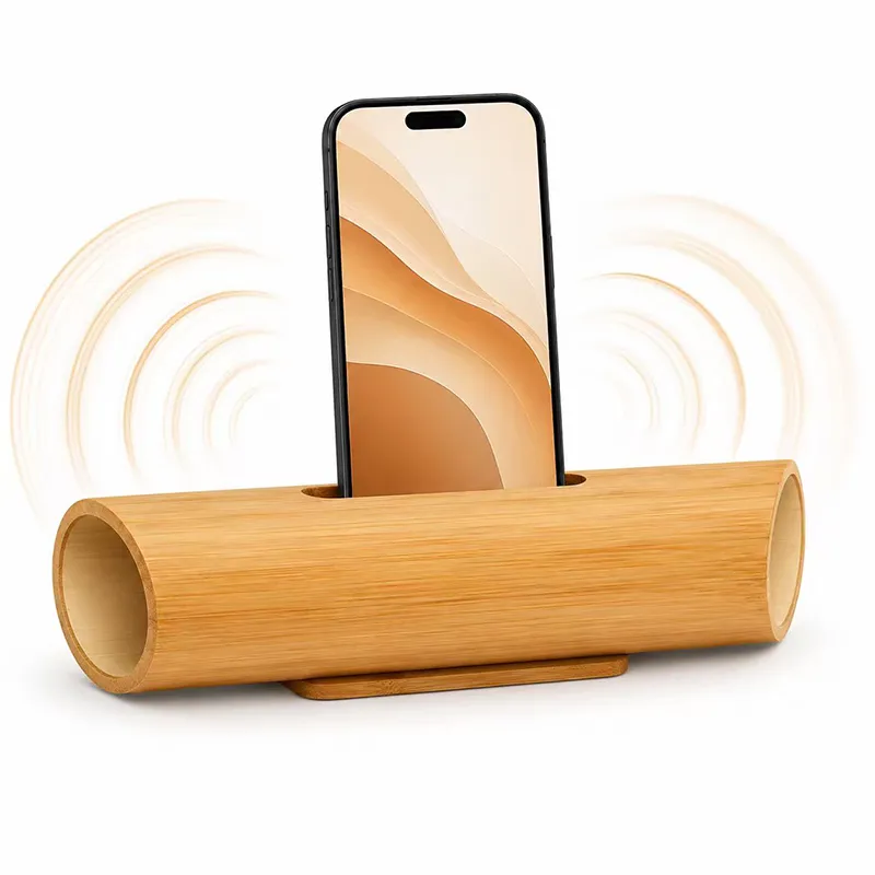 XS-PS05 Model Solid Bamboo Mobile Holder Amplifier Multi-Purpose Portable Table Decor Wholesale Price Pen Holders