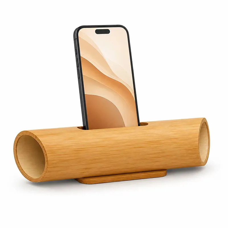 XS-PS05 Model Solid Bamboo Mobile Holder Amplifier Multi-Purpose Portable Table Decor Wholesale Price Pen Holders