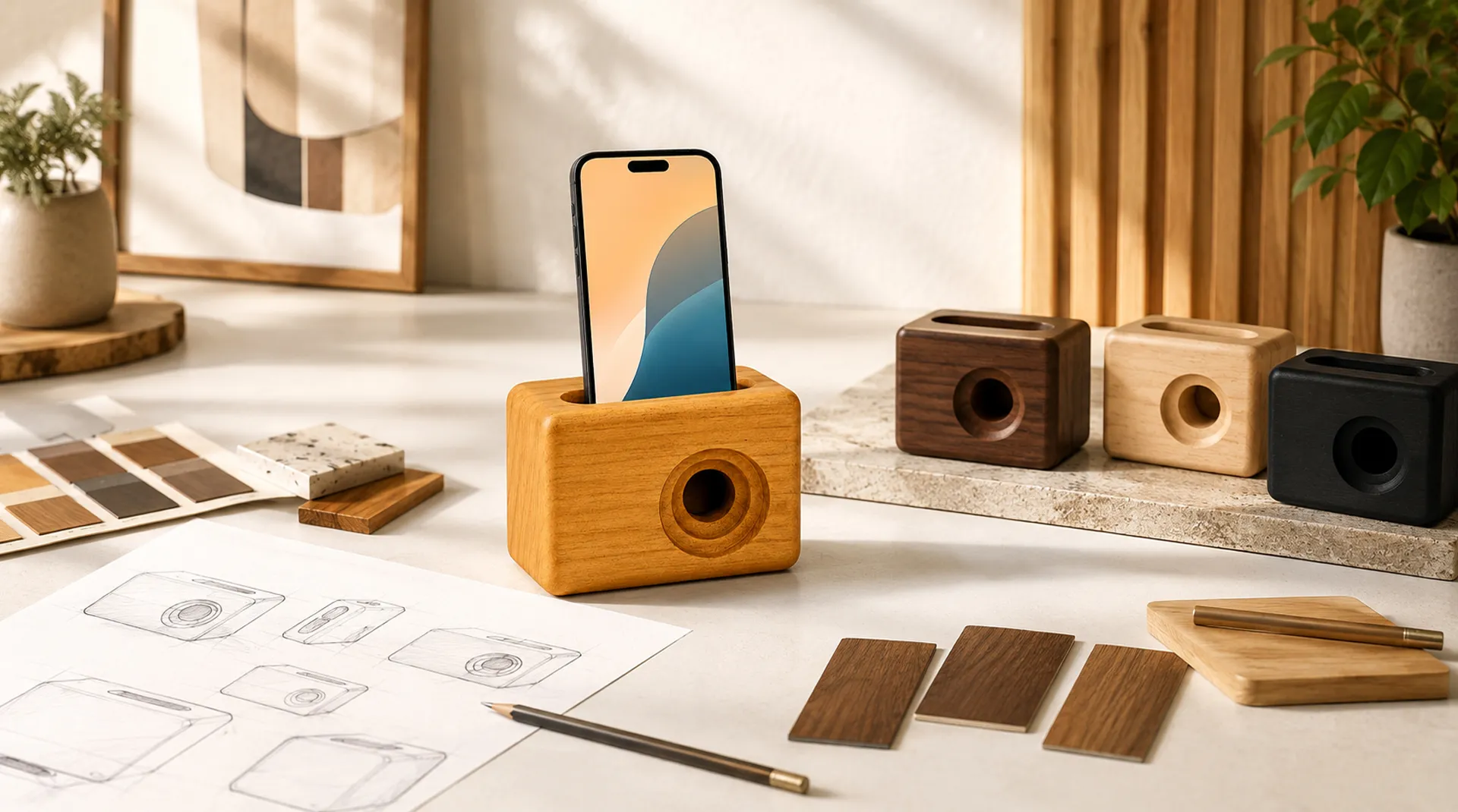 3 Customization Options for Wood Phone Speaker