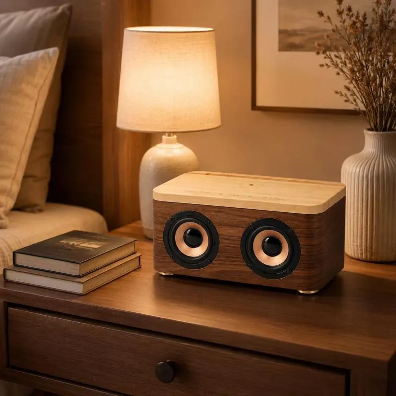 ZTZ-M100 Wooden Wireless Charging Speaker