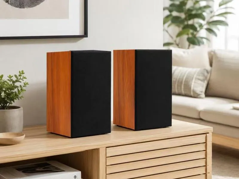 Description of XS-WB02 Vintage Wooden Bookshelf Speakers
