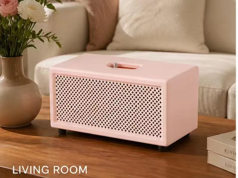 Description of ZTZ001-1 Soft Pink Wooden Bluetooth Sound System
