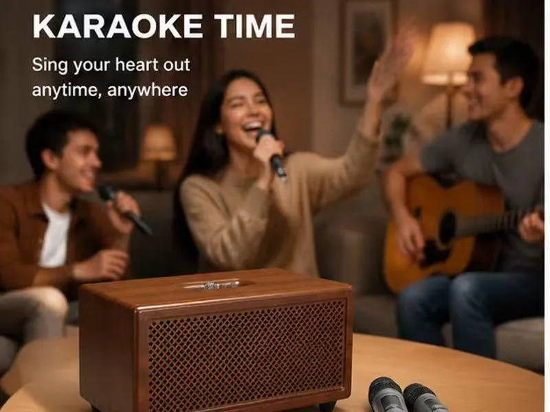 Description of ZTZ001 Soft Pink Wooden Bluetooth Sound System