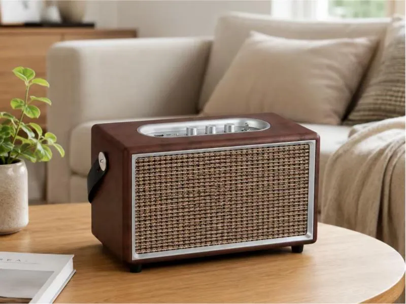 Description of ZTZ009 Brown Portable Wooden Bluetooth Speaker