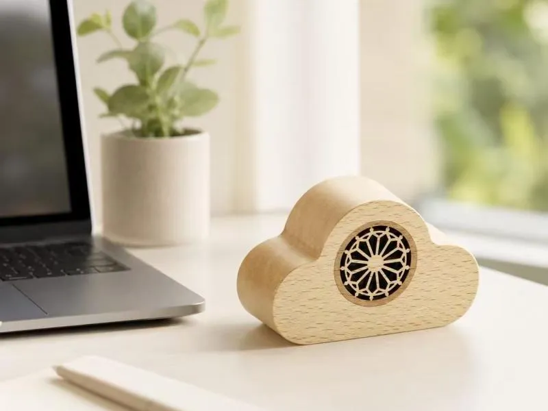 Description of ZTZ022 Natural Cloud-Shaped Wooden Bluetooth Speaker