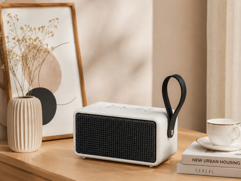 Description of ZTZ027-1 Black Wrist Strap Wooden Bluetooth Speaker Portable Speaker