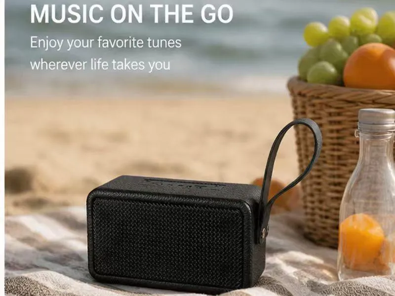 Description of ZTZ027 Black Wrist Strap Wooden Bluetooth Speaker Portable Speaker