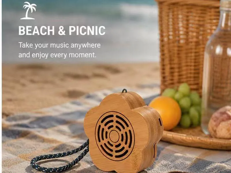 Description of ZTZ910 Flower-Shaped Wood Grain Bluetooth Speaker
