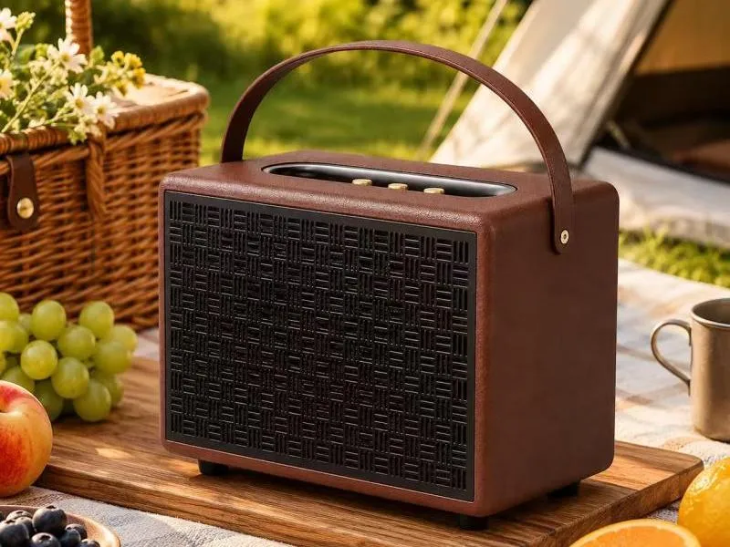 Description of ZTZW065 Dark Brown Wooden Portable Bluetooth Speaker