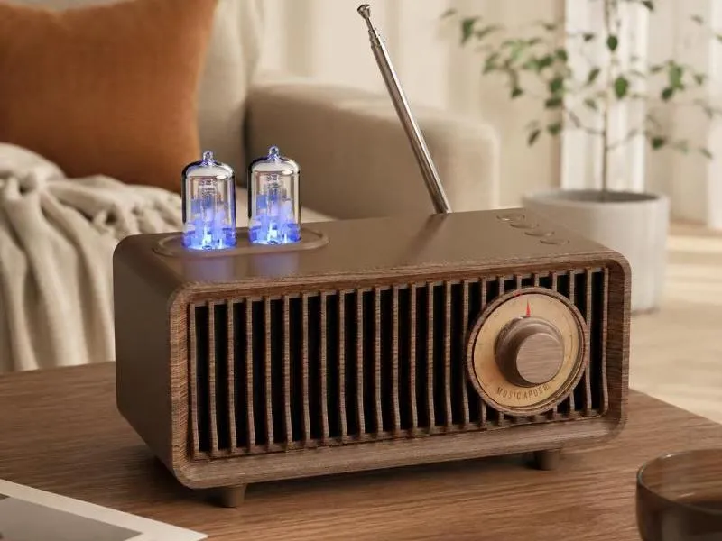 Description of ZTZW163 Vintage Wood-Grain Bluetooth Radio Speaker