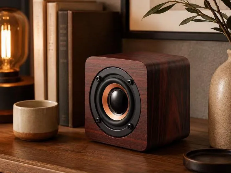 Description of XS-WM01-1 Compact Mini Wooden Bluetooth Speaker