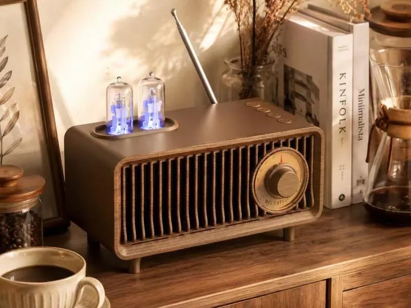 Description of ZTZW163 Vintage Wood-Grain Bluetooth Radio Speaker