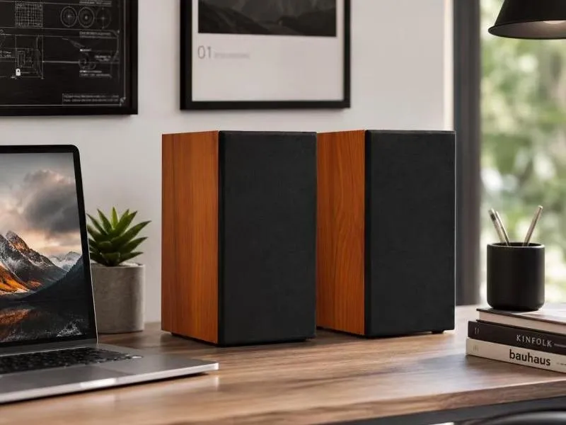 Description of XS-WB02 Vintage Wooden Bookshelf Speakers