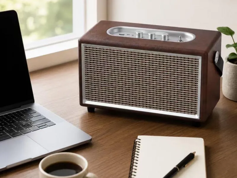 Description of ZTZ009 Brown Portable Wooden Bluetooth Speaker