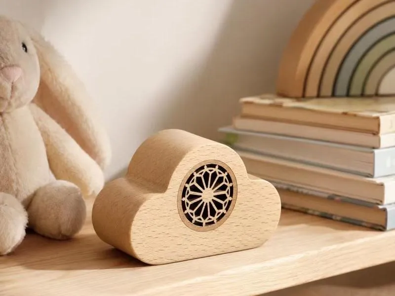 Description of ZTZ022 Natural Cloud-Shaped Wooden Bluetooth Speaker