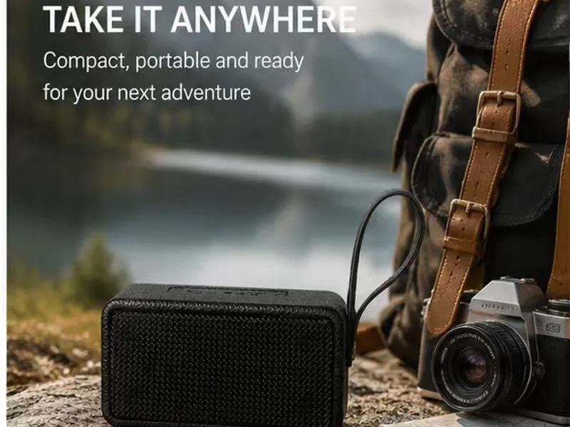 Description of ZTZ027 Black Wrist Strap Wooden Bluetooth Speaker Portable Speaker