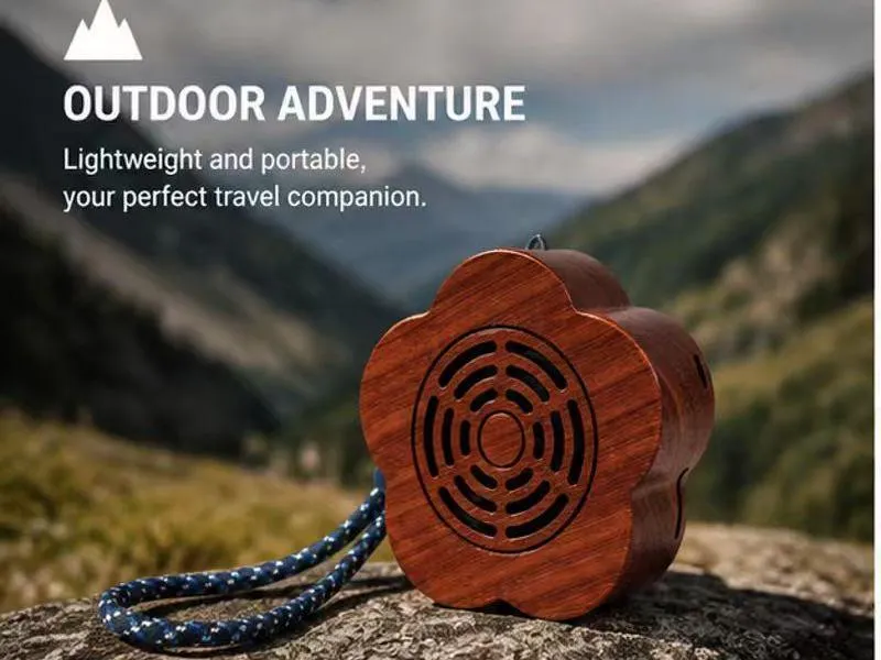 Description of ZTZ910-12 Flower-Shaped Wood Grain Bluetooth Speaker