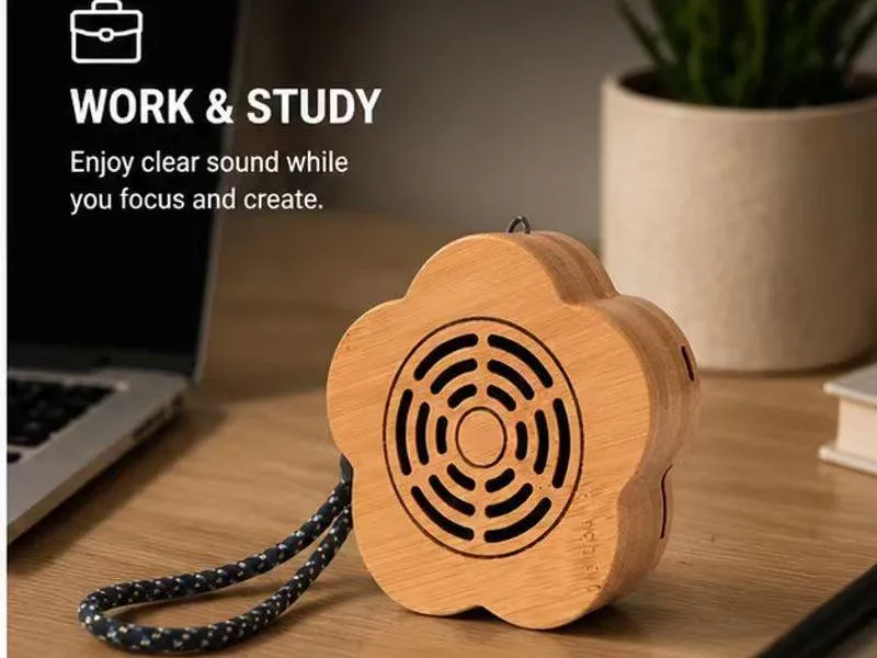 Description of ZTZ910 Flower-Shaped Wood Grain Bluetooth Speaker