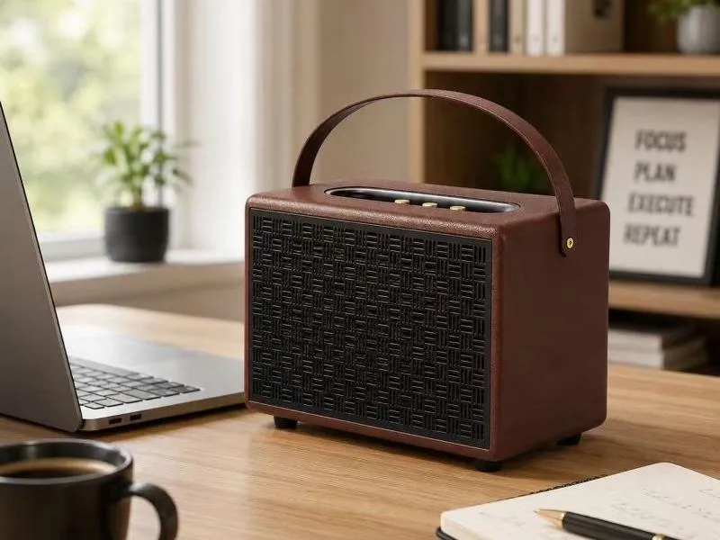 Description of ZTZW065 Dark Brown Wooden Portable Bluetooth Speaker