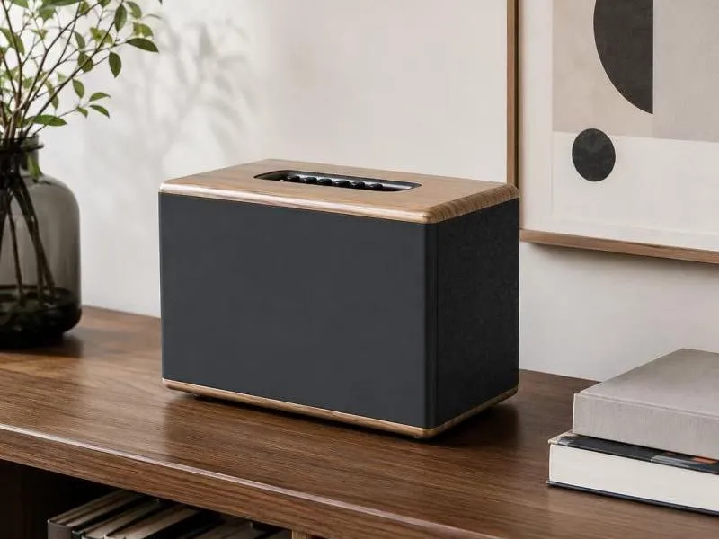 Description of Model 009 Black Subwoofer Wood Speaker for Home and Commercial Audio