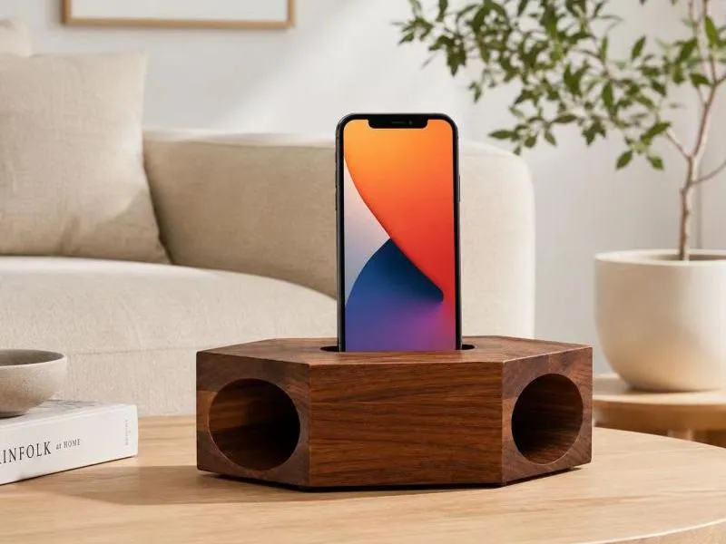 Description of XS-PS02 Passive Wooden Smartphone Speaker