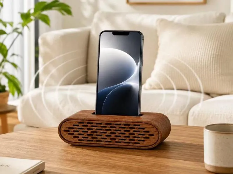 Description of XS-PS03 Wooden Acoustic Phone Speaker
