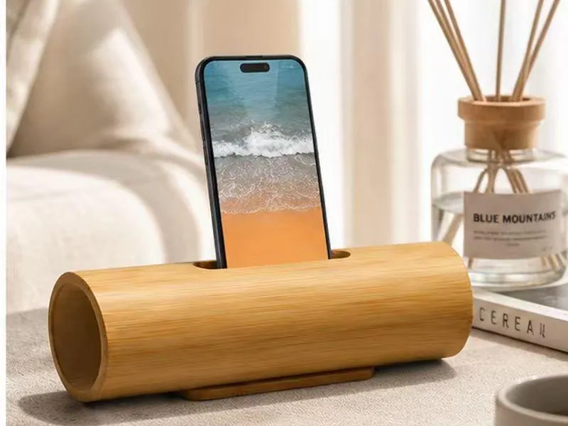 Description of XS-PS05 Passive Bamboo Phone Amplifier and Speaker Box