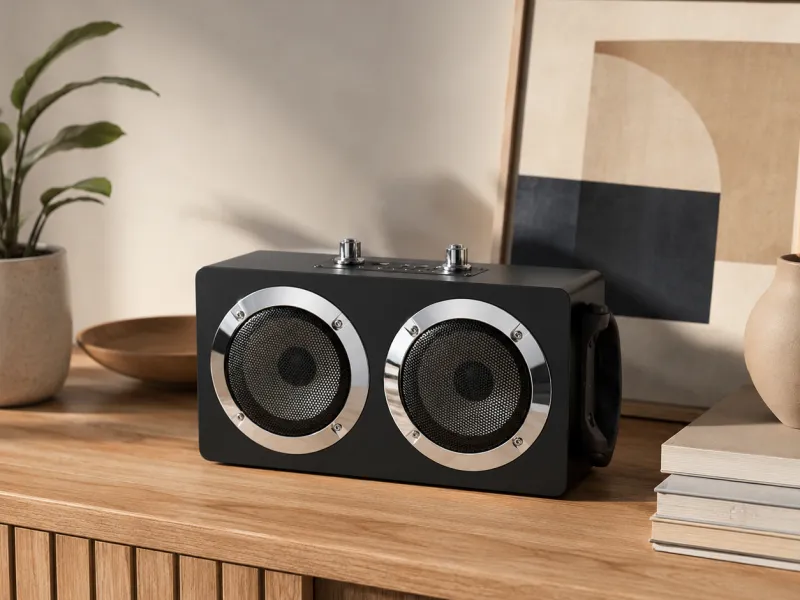 Description of ZTZ026 Black Wooden Hi-Fi Bluetooth Speaker