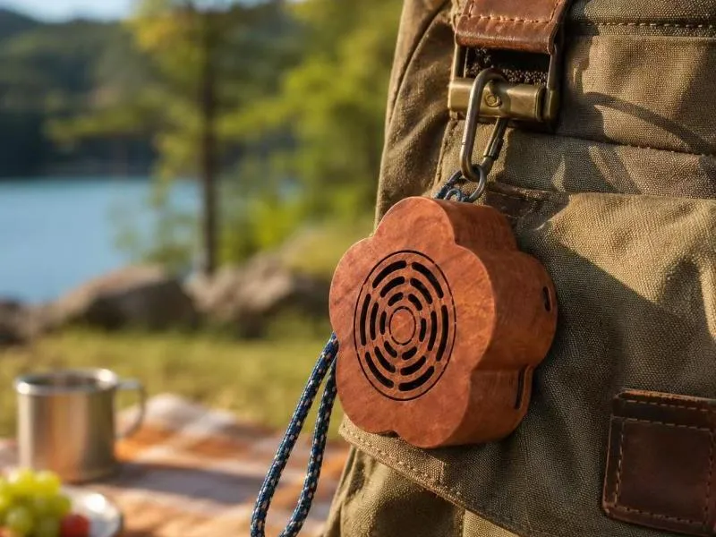 Description of ZTZ910-13 Flower-Shaped Wood Grain Bluetooth Speaker