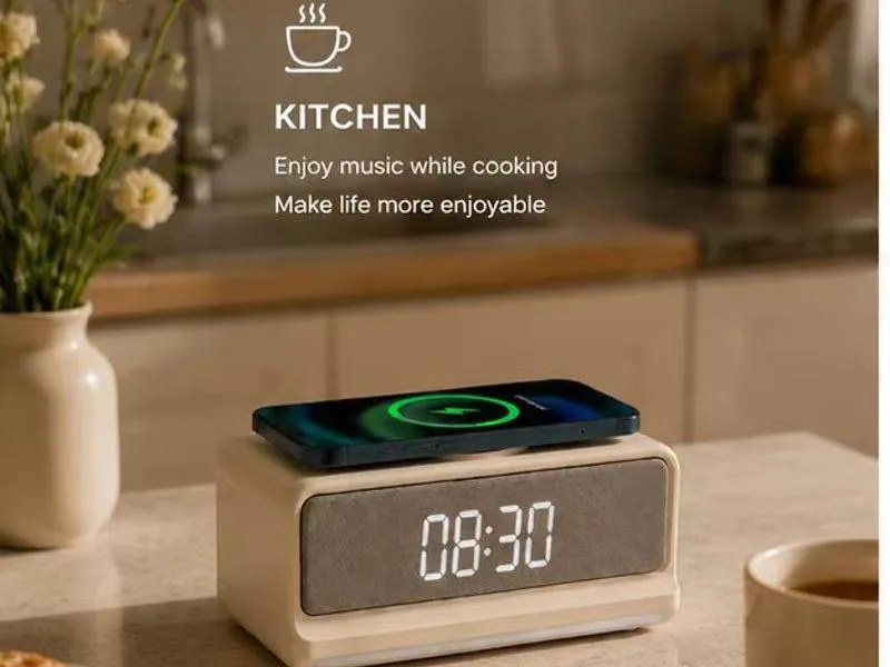 Description of ZTZW607 Wooden Bluetooth Speaker with Wireless Charging Pad