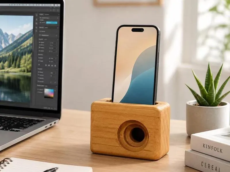 Description of XS-PS01 Wood Passive Phone Speaker