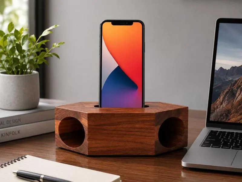 Description of XS-PS02 Passive Wooden Smartphone Speaker