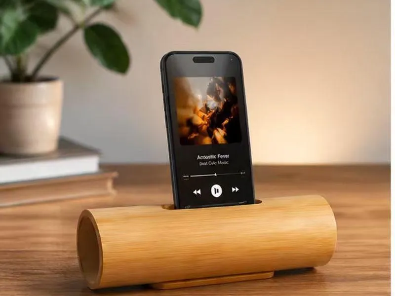 Description of XS-PS05 Passive Bamboo Phone Amplifier and Speaker Box