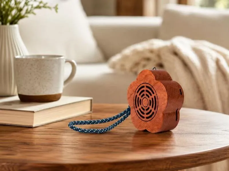 Description of ZTZ910-13 Flower-Shaped Wood Grain Bluetooth Speaker