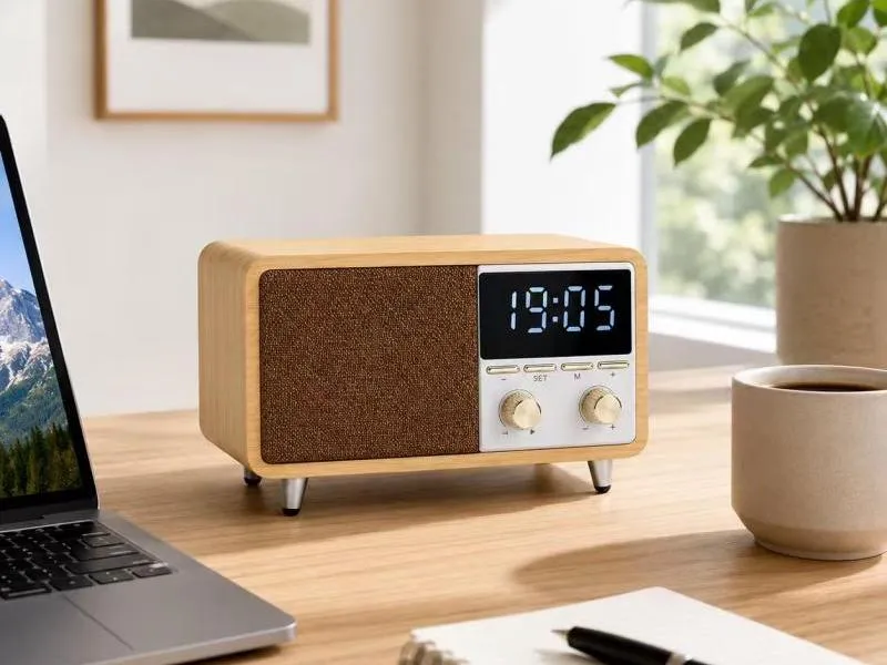 Description of ZTZW063 Retro Compact Wood Desktop Speakers