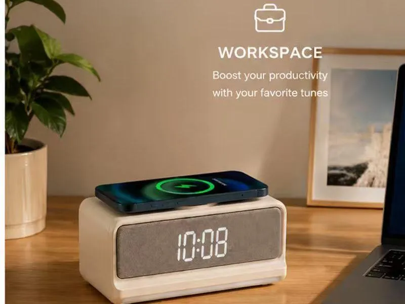 Description of ZTZW607 Wooden Bluetooth Speaker with Wireless Charging Pad