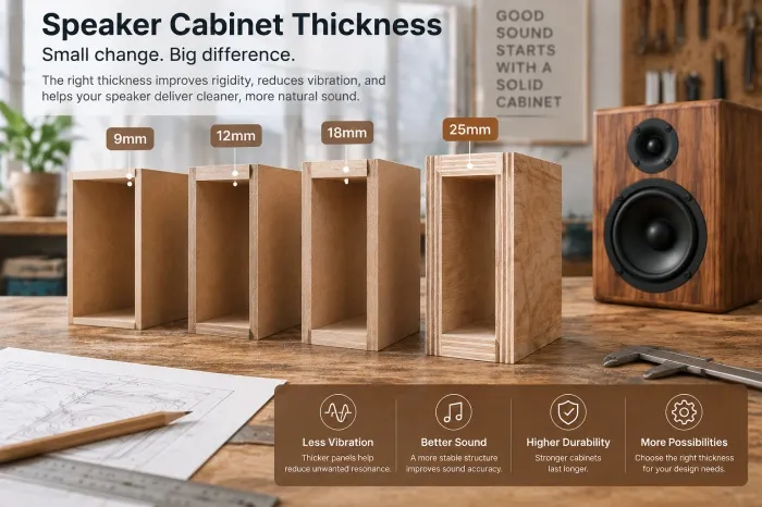 How speaker cabinet thickness reduces vibration and improves sound quality